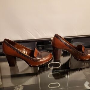 Apt. 9 Brown Two Tone Faux Leather Heels 9.5